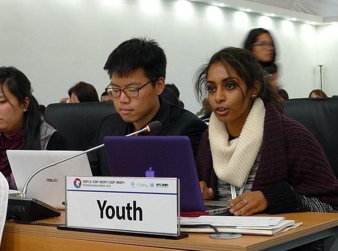 Giving the opening intervention on behalf of GYBN at the CBD COP12 in Pyeong Chang, South Korea (2014)